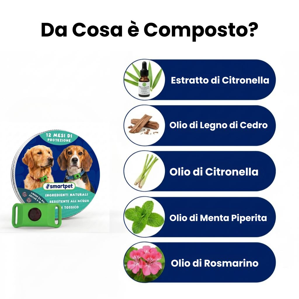 SmartPet - Ciondolo Antipulci e Zecche per Cani